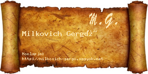 Milkovich Gergő névjegykártya