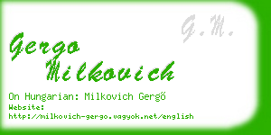 gergo milkovich business card